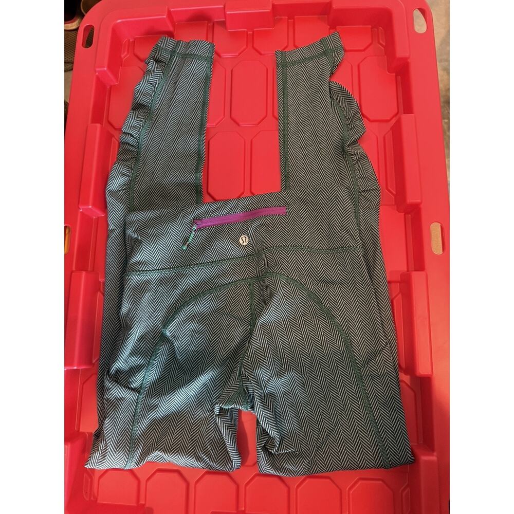 lululemon Speed Tight IV Black Teal Giant Herringbone Performance legging size 4